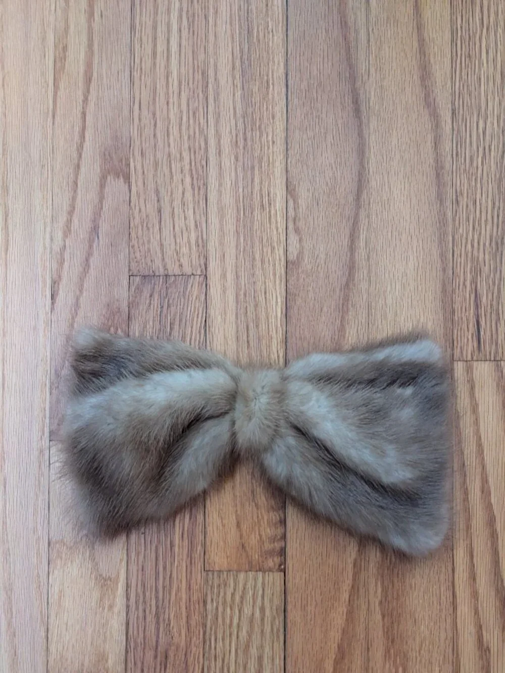 Vintage Pastel Mink Fur Hair Bow | Rosenblum's Cleveland Tag | 9